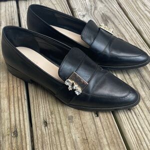 EUC- Nine West "Westlake" Black Leather Loafers Size 8